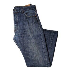 Levis 501 Original Fit Button-Fly Jeans Mens W36 L30 90s Medium Wash Denim